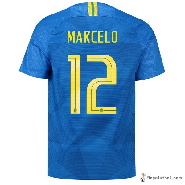 Camiseta Brasil Replica Segunda Ropa Marcelo 2018 Azul